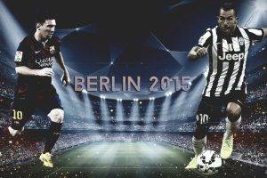 footballers, Champions League, Carlos Tevez, Berlin, 2015, Stadium, Juventus
