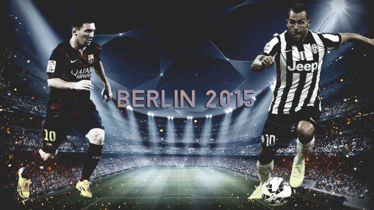 footballers, Champions League, Carlos Tevez, Berlin, 2015, Stadium, Juventus HD Wallpaper Desktop Background