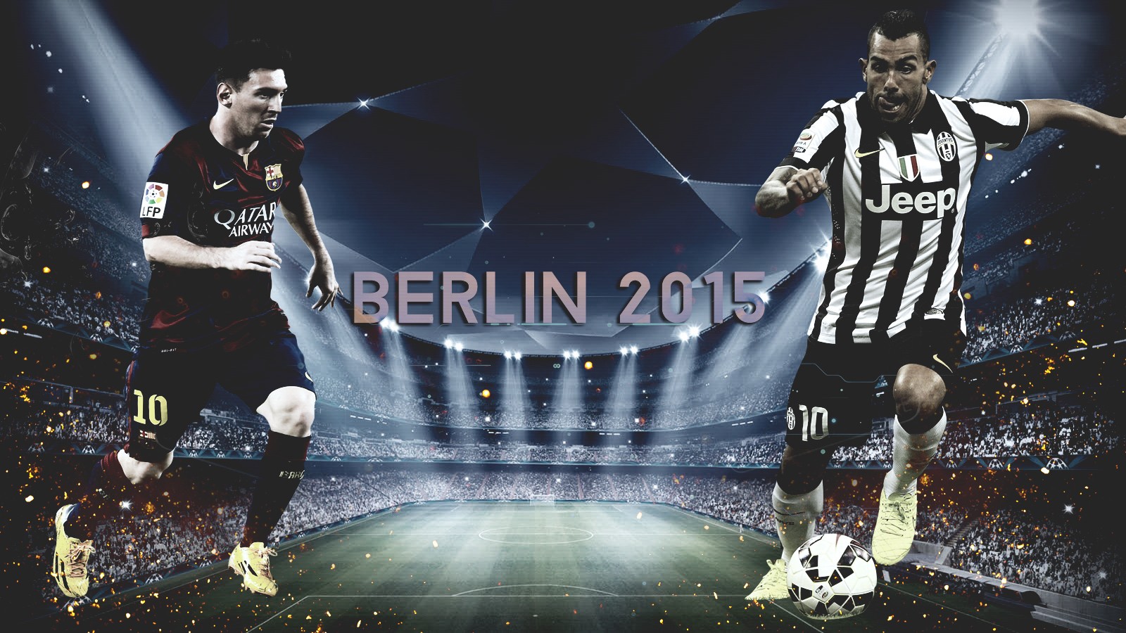 footballers, Champions League, Carlos Tevez, Berlin, 2015, Stadium, Juventus Wallpaper