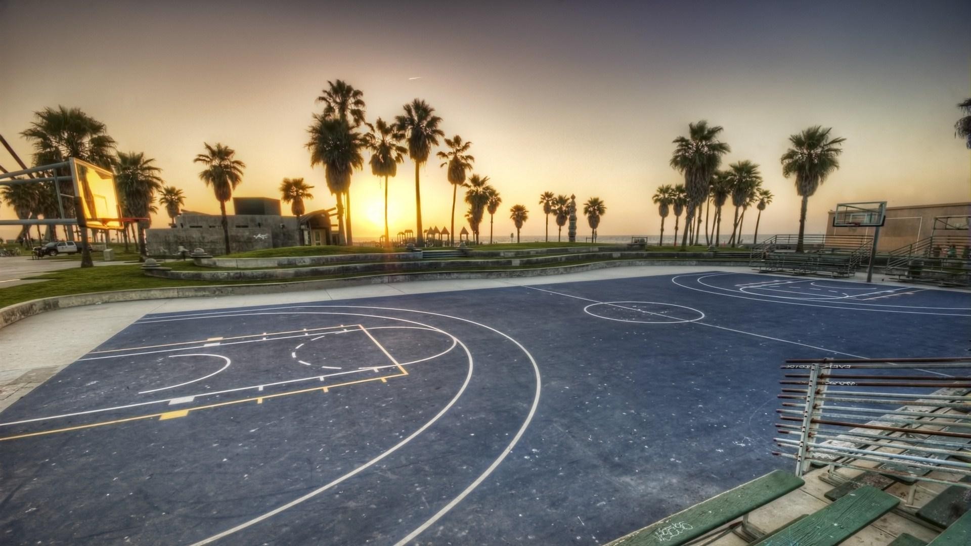 basketball, Sport, Sports, Basketball Court, Sunset Wallpapers HD