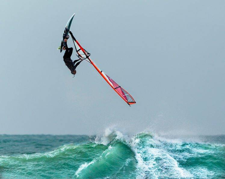windsurfing, Sea, Water, Waves, Sport HD Wallpaper Desktop Background
