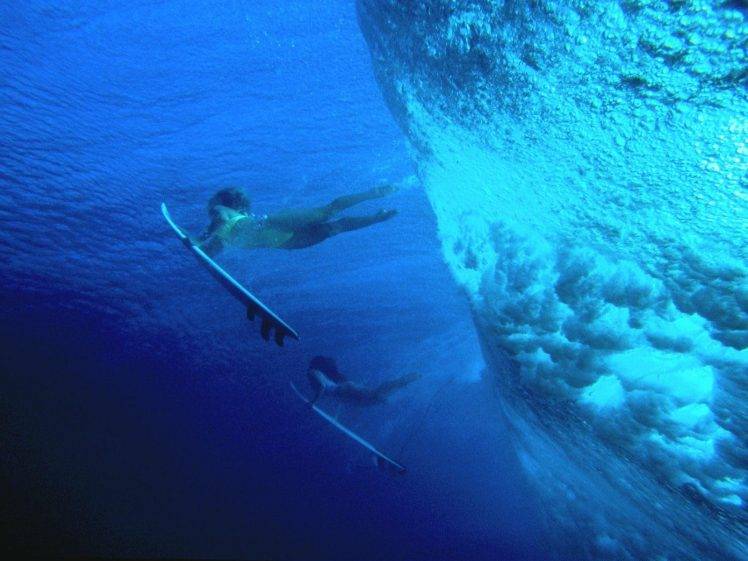 surfing, Women, Women Outdoors, Underwater HD Wallpaper Desktop Background