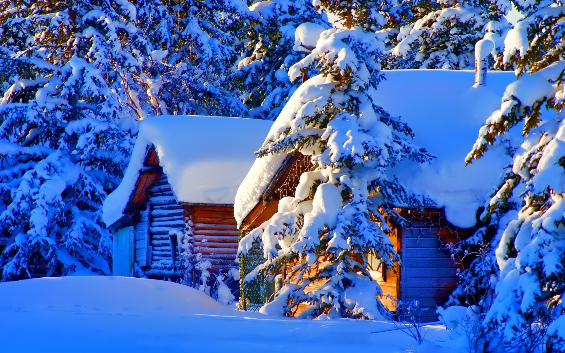 winter, Snow, Nature, House, Trees, Forest, Landscape Wallpaper