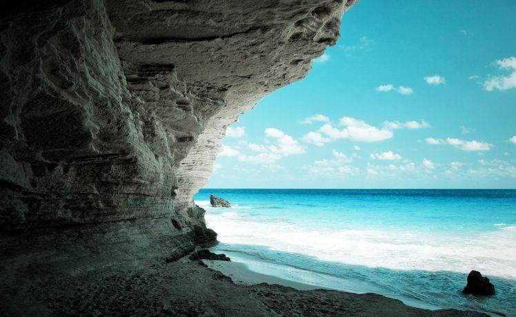 photography, Nature, Water, Sea, Coast, Landscape, Cave HD Wallpaper Desktop Background