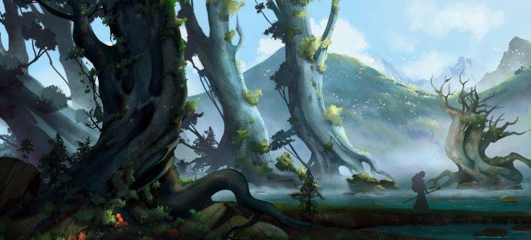 Stephan Bored, Fantasy Art, Landscape, Trees, Better World HD Wallpaper Desktop Background