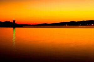 photography, Sunset, Landscape, Water, Sea, Orange, Lights
