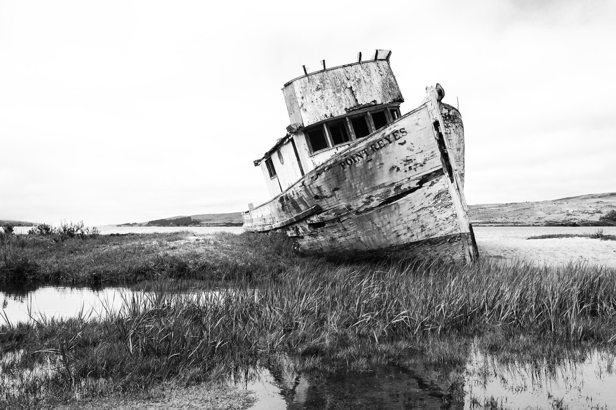 photography, Monochrome, Landscape, Water, Boat, Grass Wallpaper