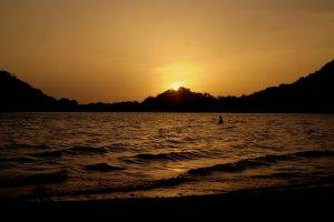 photography, Sunset, Landscape, Water, Sea, Trees, Sri Lanka