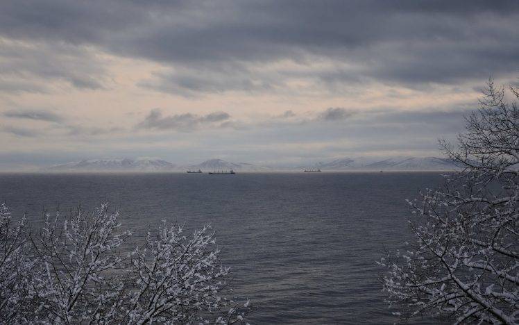 photography, Winter, Landscape, Water, Sea, Nature, Bay, Ship HD Wallpaper Desktop Background