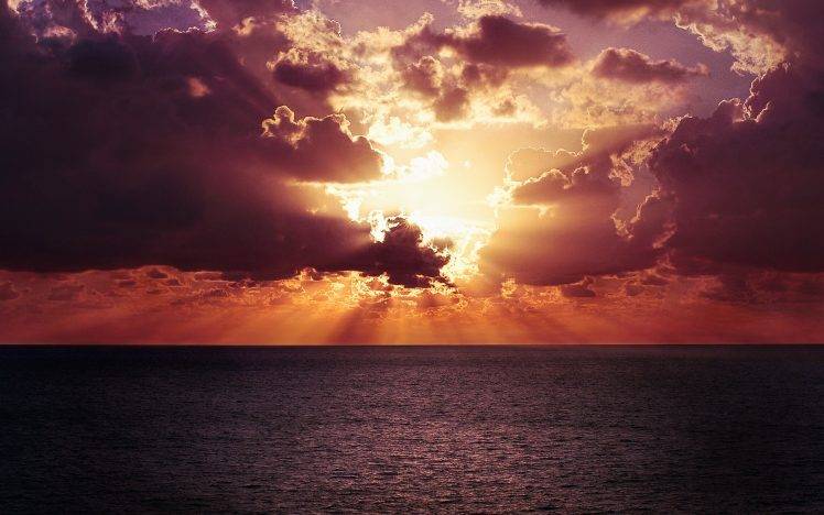nature, Sunlight, Sea, Clouds HD Wallpaper Desktop Background