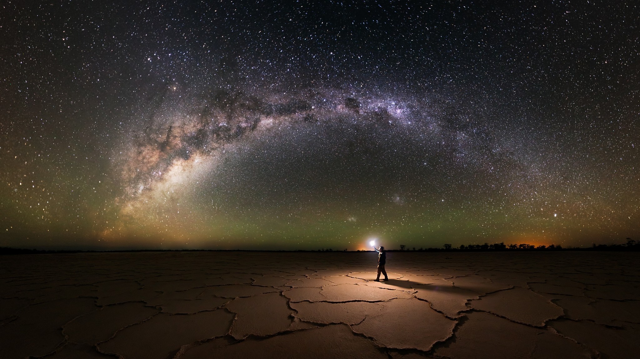 nature, Landscape, Salt Lakes, Milky Way, Starry Night, Explorer, Lantern, Lights, Galaxy, Long Exposure, Australia Wallpaper