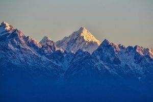 landscape, Nature, Sunrise, Mountain, Snowy Peak, Summit, Sunlight, Himalayas, India