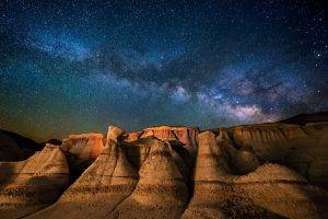 landscape, Nature, Milky Way, Galaxy, Starry Night, Desert, Moonlight, Long Exposure, New Mexico