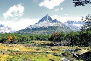 nature, Landscape, Panoramas, Mountain, Forest, Creeks, Grass, Patagonia, Tierra Del Fuego, Argentina
