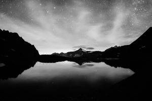 photography, Monochrome, Water, Night, Lake, Reflection, Landscape