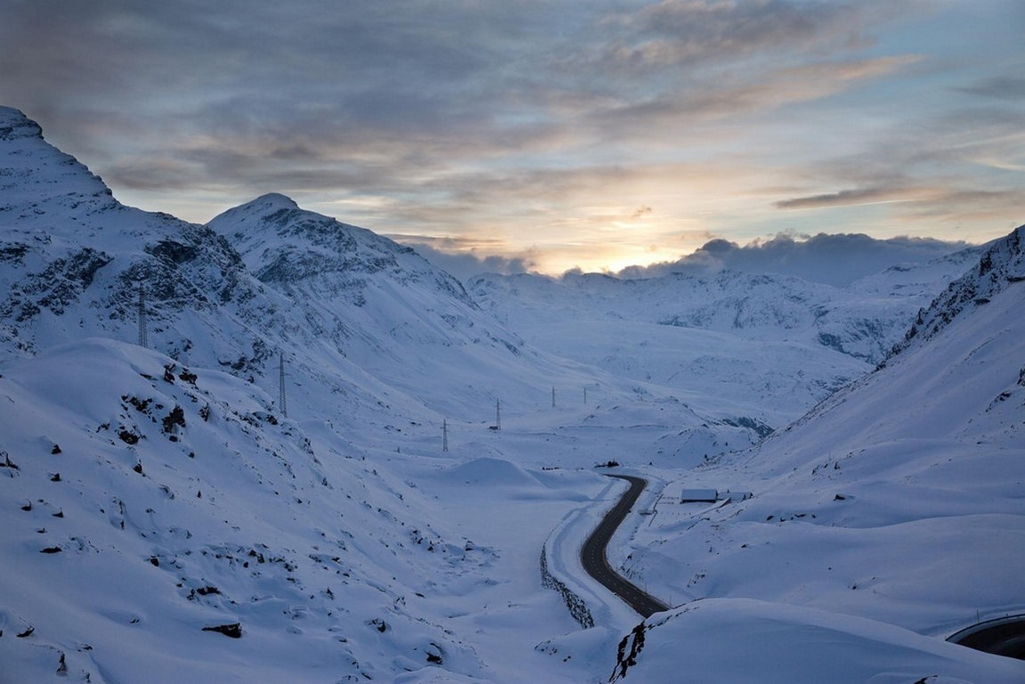 landscape, Road, Winter, Mountain Wallpaper