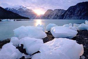 photography, Water, Lake, Nature, Ice, Mountain, Sunlight, Windows 7
