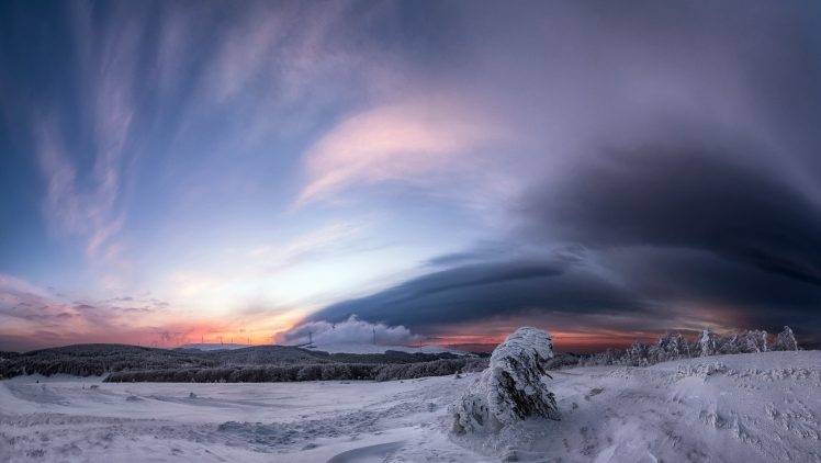 winter, Clouds, Snow, Nature, Landscape HD Wallpaper Desktop Background