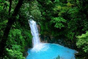 waterfall, Trees, Nature, Water