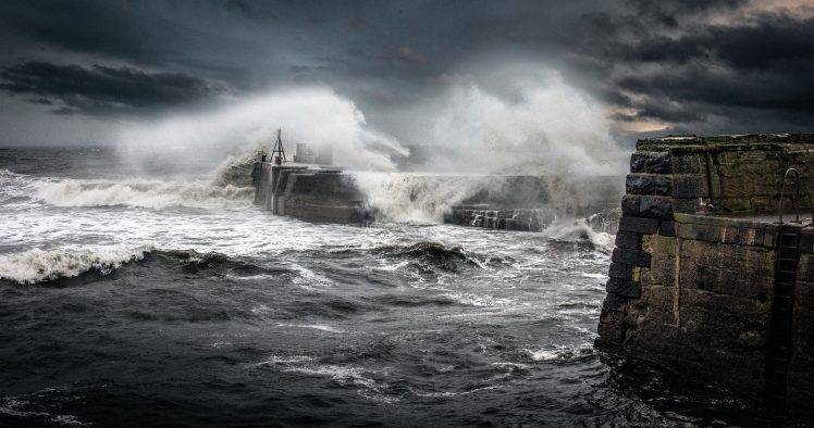 sea, Coast, Waves, Nature, Storm HD Wallpaper Desktop Background