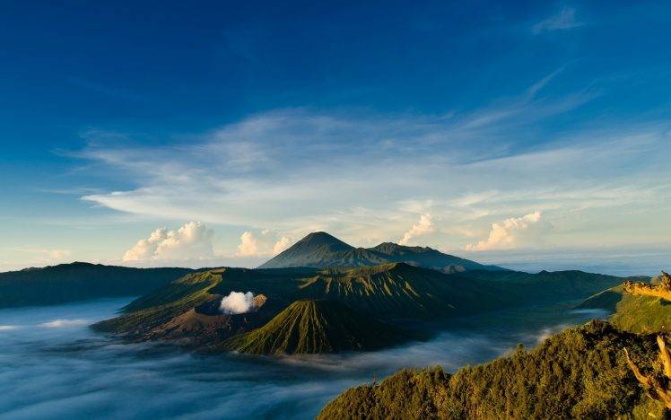 photography, Nature, Landscape, Sea, Water, Volcano, Indonesia HD Wallpaper Desktop Background