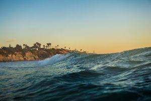 sea, Waves, Nature, Beach, Forest, California, Mountain