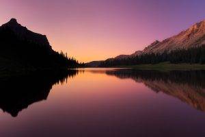 photography, Nature, Landscape, Water, Lake, Sunset, Trees, Mountain