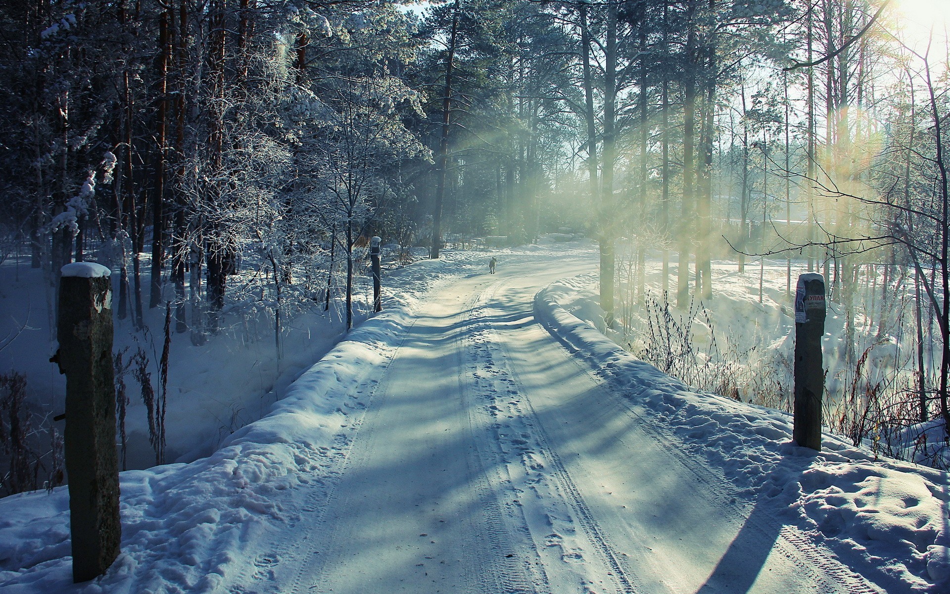 winter, Landscape, Snow, Nature, Cyrillic Wallpaper