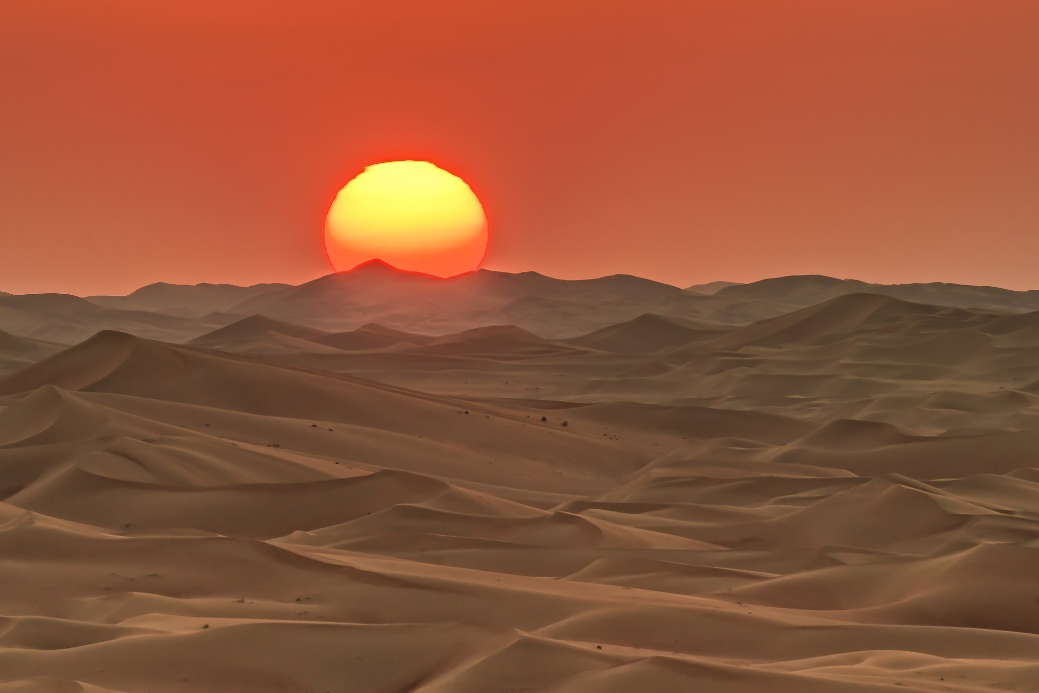 Sun, Desert, Landscape Wallpaper