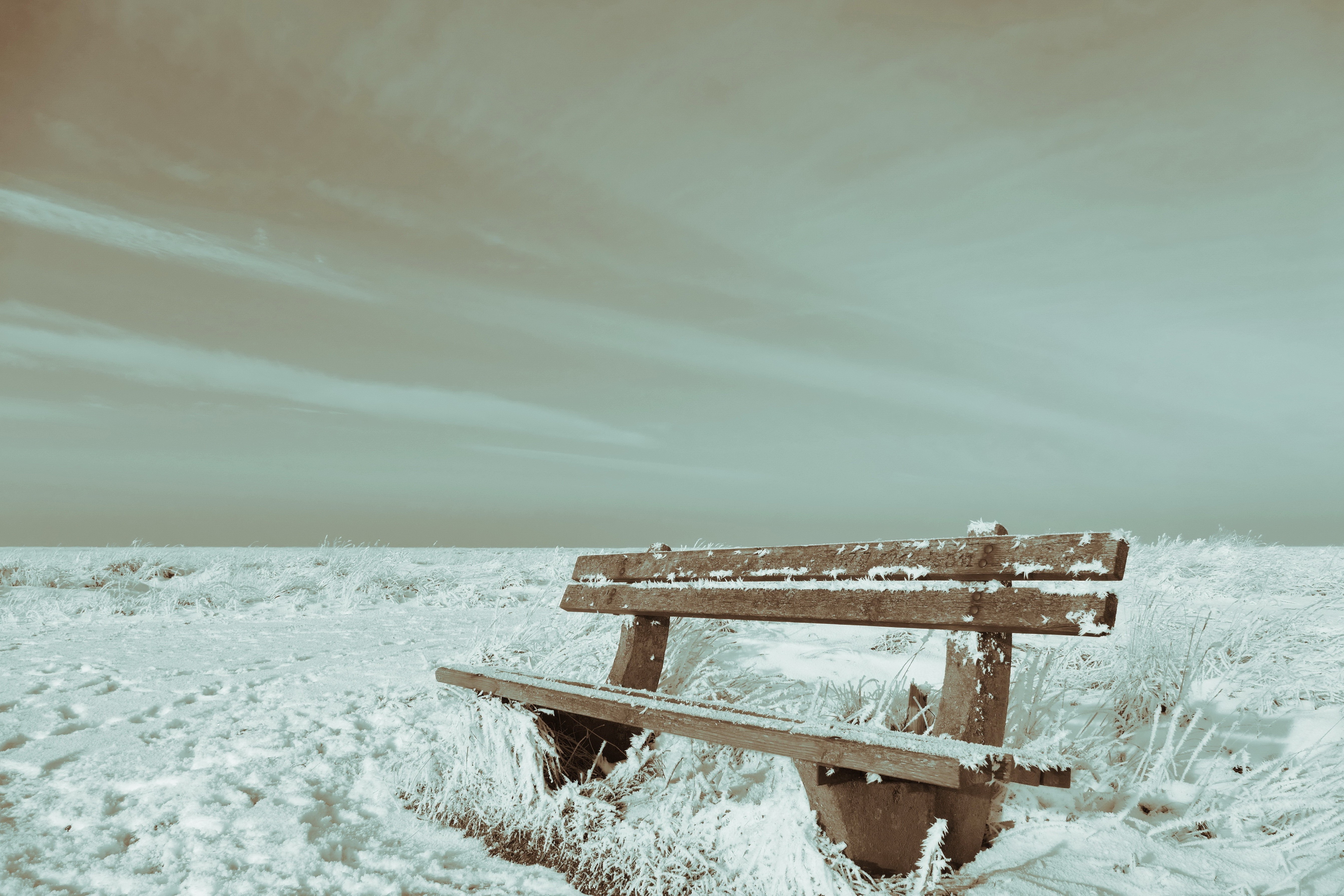 bench, Winter, Landscape, Nature Wallpaper