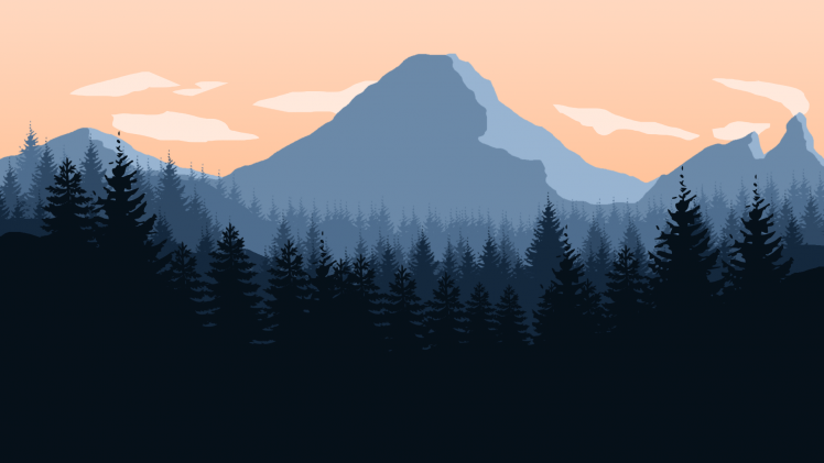 Firewatch, Mountains, Forest, Sky, Landscape, Artwork HD Wallpaper Desktop Background
