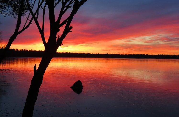 landscape, Sunset, Lake HD Wallpaper Desktop Background