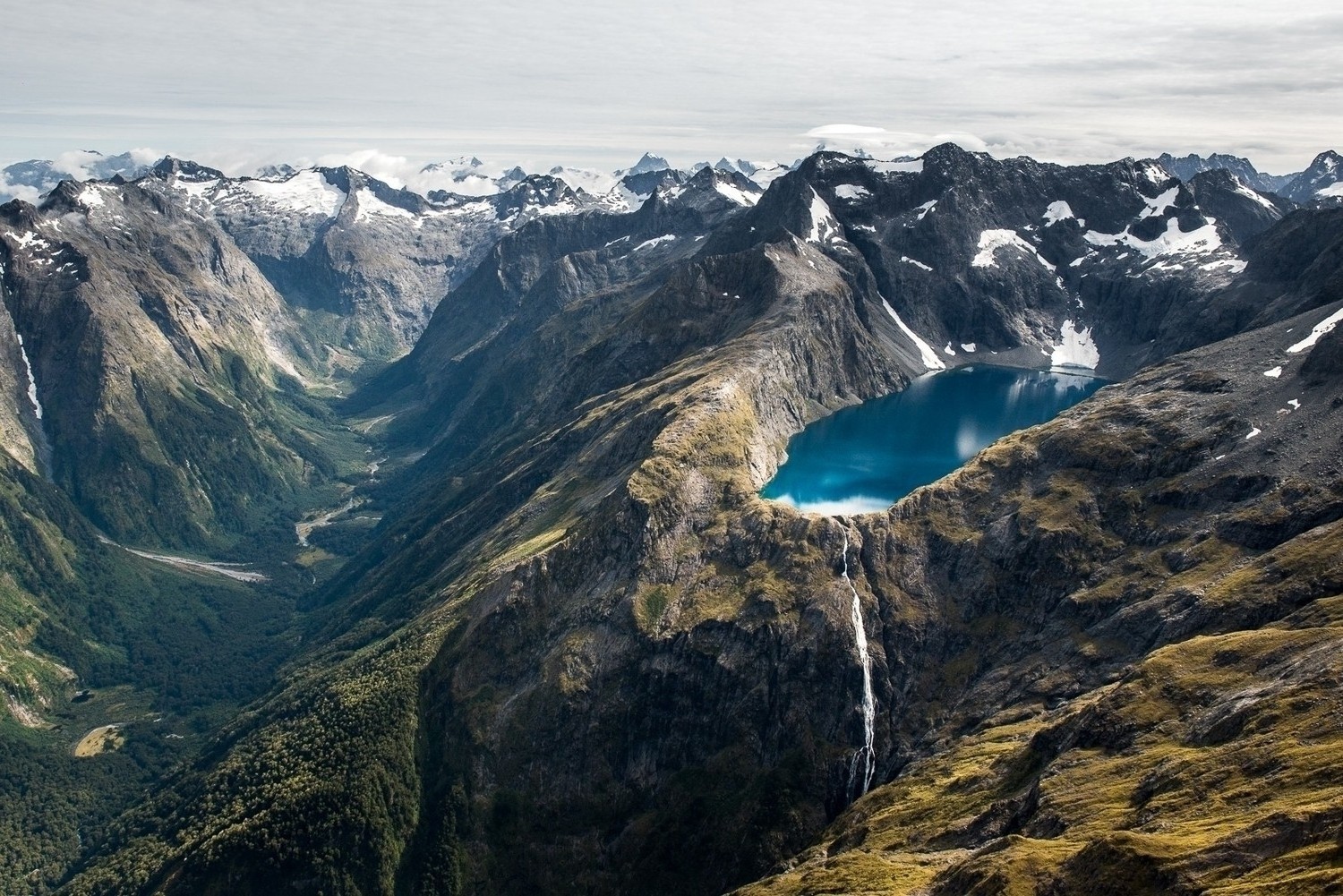 lake, Waterfall, River, Mountains, Snow, Landscape Wallpaper