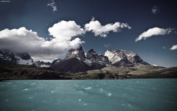 nature, Torres Del Paine National Park, Sky, Blue, Mountains, Sea HD Wallpaper Desktop Background