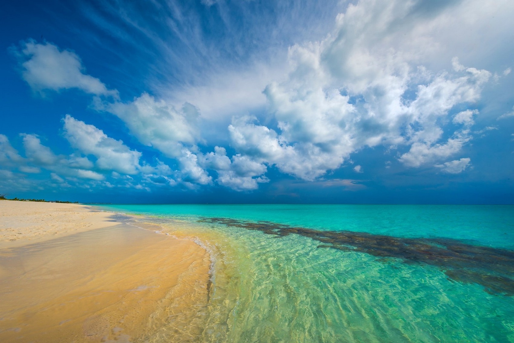 nature, Landscape, Tropical, Beach, Caribbean, Island, Turquoise, Sea, White, Clouds, Sand, Summer Wallpaper