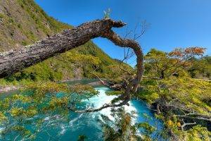 landscape, Nature, Photography, River, Hills, Trees, Turquoise, Water, Chile
