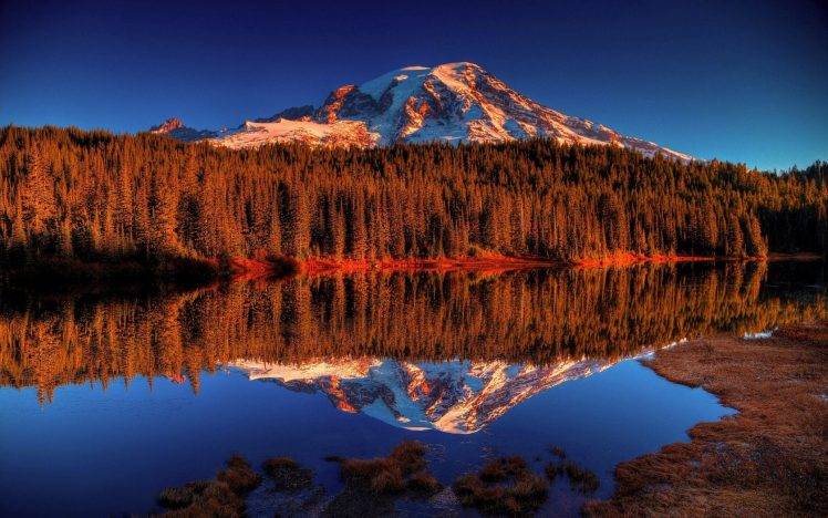 water, Mountains, Forest, Reflection, Landscape HD Wallpaper Desktop Background
