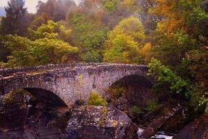 nature, Landscape, Old, Stone, Bridge, Trees, River, Scotland