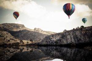nature, Landscape, Lake, Reflection, Hot Air Balloons