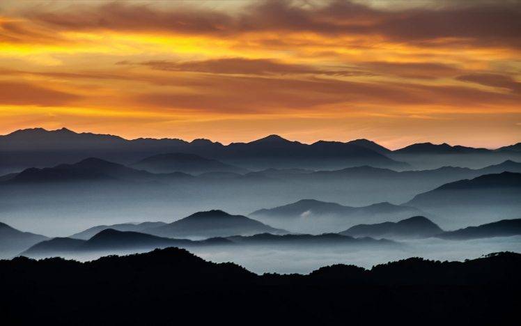 landscape, Nature, Sunrise, Sky, Clouds, Mist, Mountains, Sunlight, Arizona HD Wallpaper Desktop Background