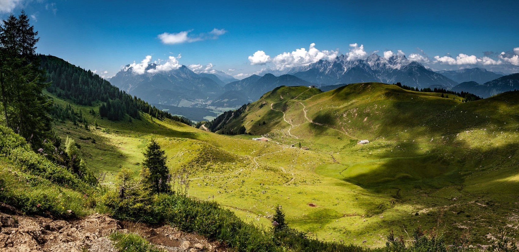 nature, Landscape, Mountains, Forest, Grass, Hiking, Alps, Summer, Austria Wallpaper