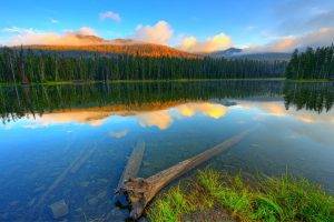 nature, Landscape, Lake, Forest, Mountains, Blue, Water, Reflection, Sunset