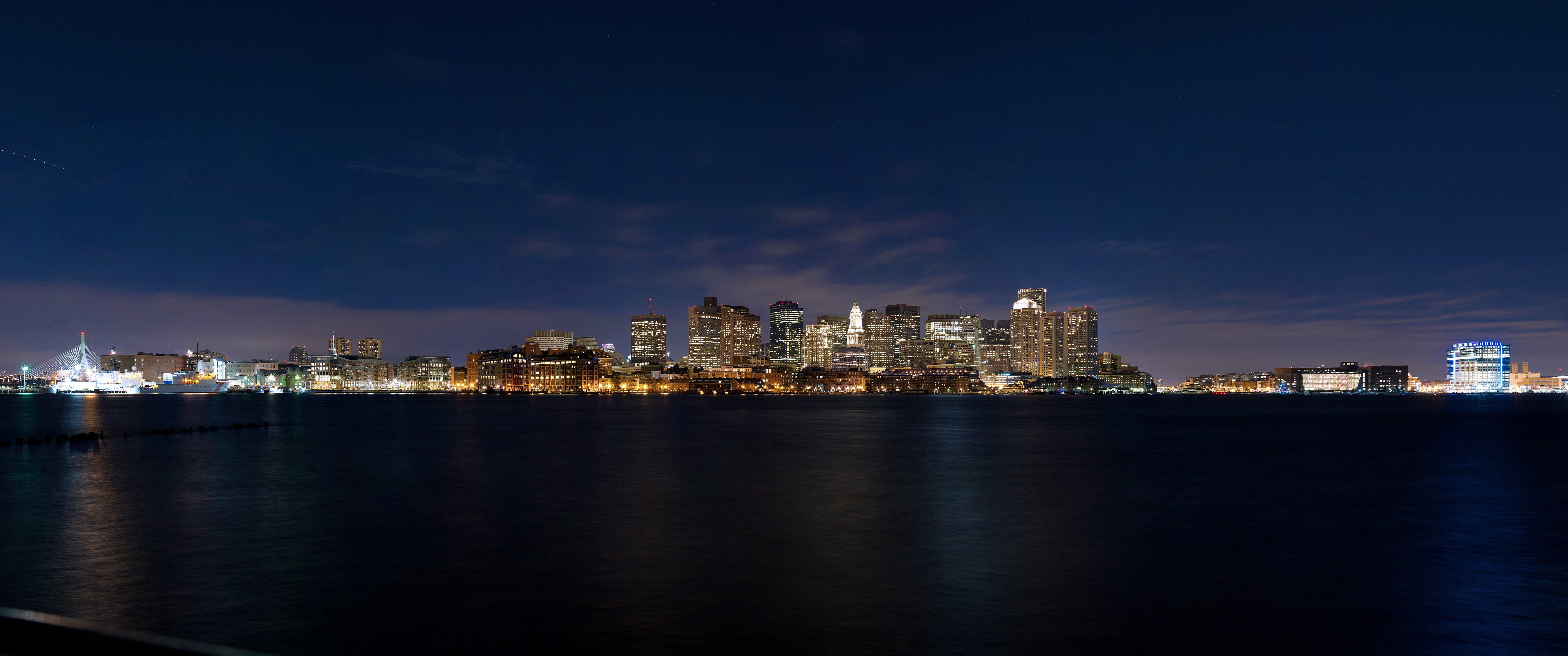 ultrawide, Boston, Skyline, Landscape Wallpaper