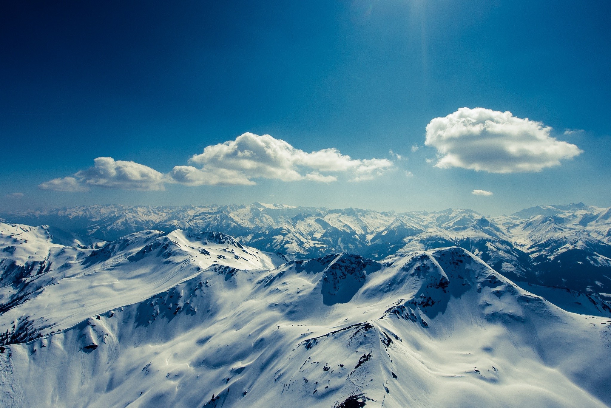 nature, Clouds, Snow, Mountains Wallpaper