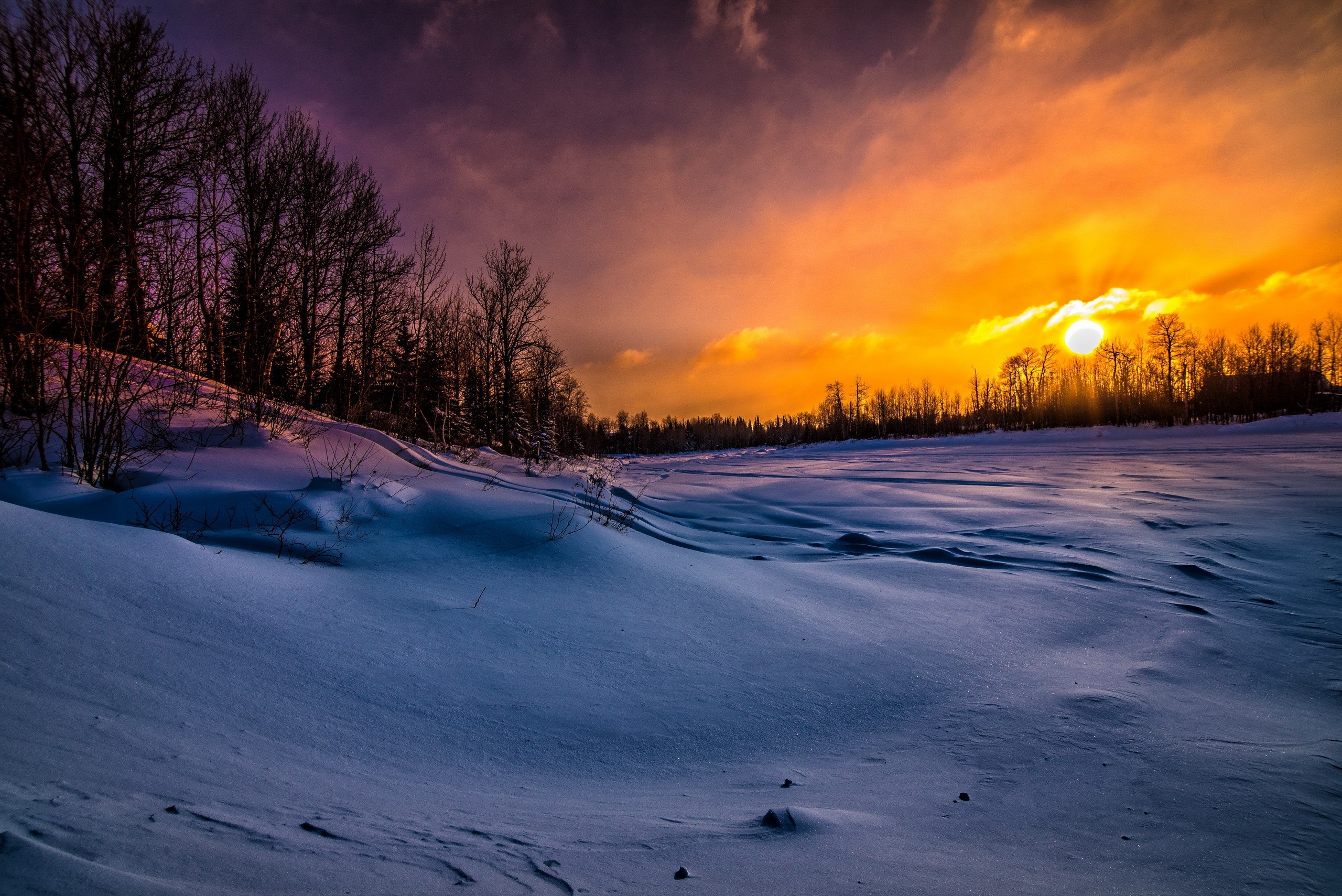landscape, Snow Wallpaper