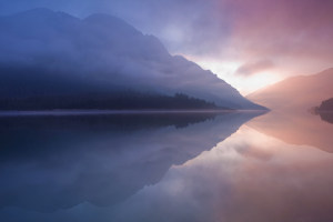 landscape, Mist, Mountains, River, Water, Reflection, Sunrise