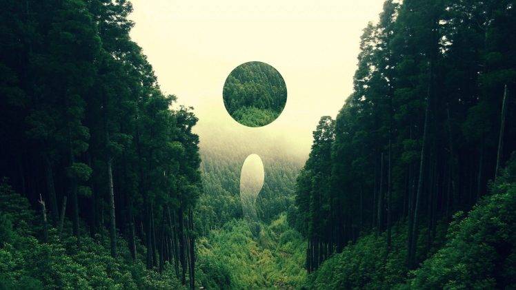 forest, Landscape, Nature, Abstract, Digital Art, Circle HD Wallpaper Desktop Background