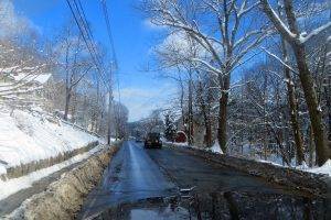snow, Vermont, Winter, Nature, Snowy Mountain, Truck, Car, Vans, Snowy Peak, USA, North America, Sky, Power Lines, Salenalettera