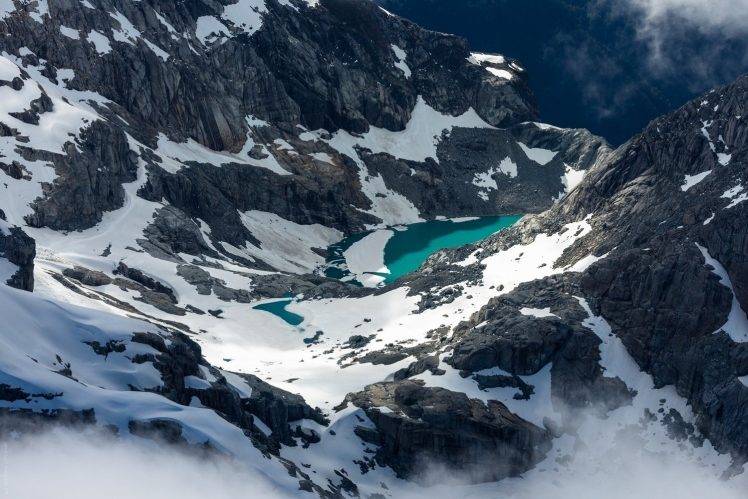 nature, Mountains, Snow, Lake, River, Canyon HD Wallpaper Desktop Background