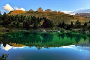 landscape, Nature, Photography, Lake, Mountains, Trees, Sunset, Calm, Reflection, Summer, Alps, Italy